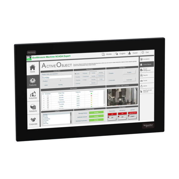 Harmony p6 - écran 19pw - full hd - 16m coul - dalle capacitive multi touch - Schneider Electric - HMIDM6800WC