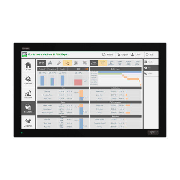 Harmony p6  - ecran modulaire, 22pw full hd, dalle capacitive - Schneider Electric - HMIDM6900WC