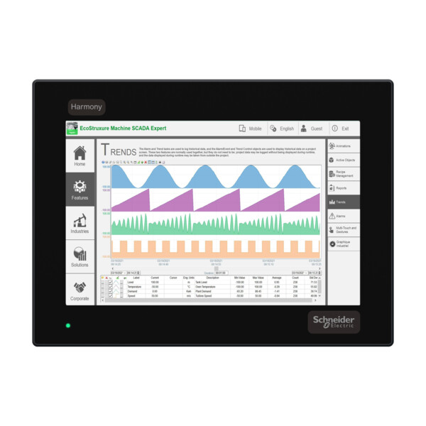 Harmony fp6 - moniteur ecran plat, 10pw wvga, dalle capacitive, dvi, 24vdc - Schneider Electric - HMIFP6500WCD