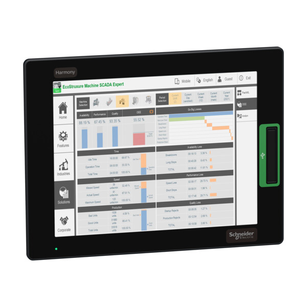 Harmony fp6 - moniteur ecran plat, 12.1 xga, analog-multi, dvi, 24vdc - Schneider Electric - HMIFP6600TMD