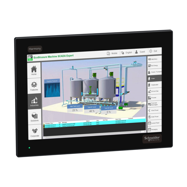 Harmony fp6 - moniteur ecran plat, 12pw wxga, dalle capacitive, dvi, 24vdc - Schneider Electric - HMIFP6600WCD