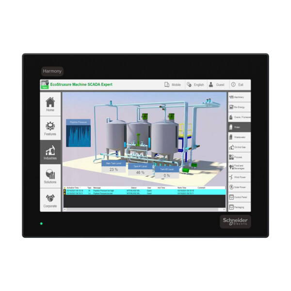 Harmony fp6 - moniteur ecran plat, 12pw wxga, dalle capacitive, dvi, 24vdc - Schneider Electric - HMIFP6600WCD
