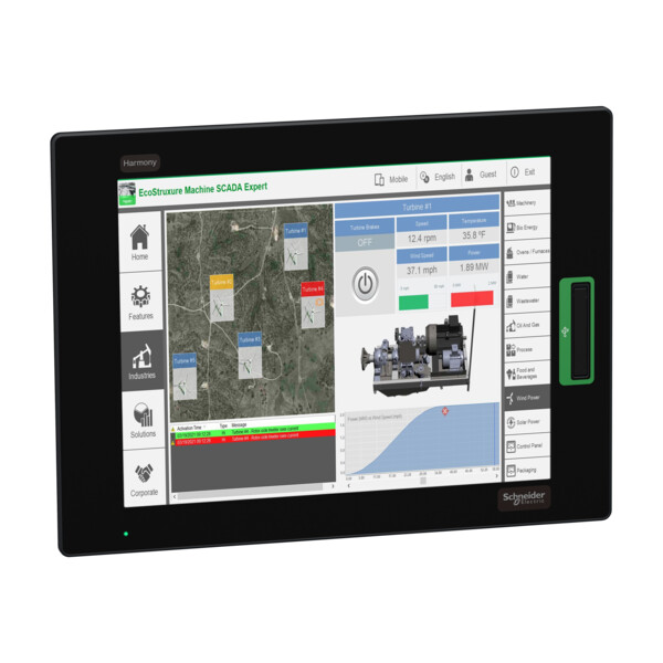 Harmony fp6 - moniteur ecran plat, 15.0 xga, analog-multi, dvi, 24vdc - Schneider Electric - HMIFP6700TMD