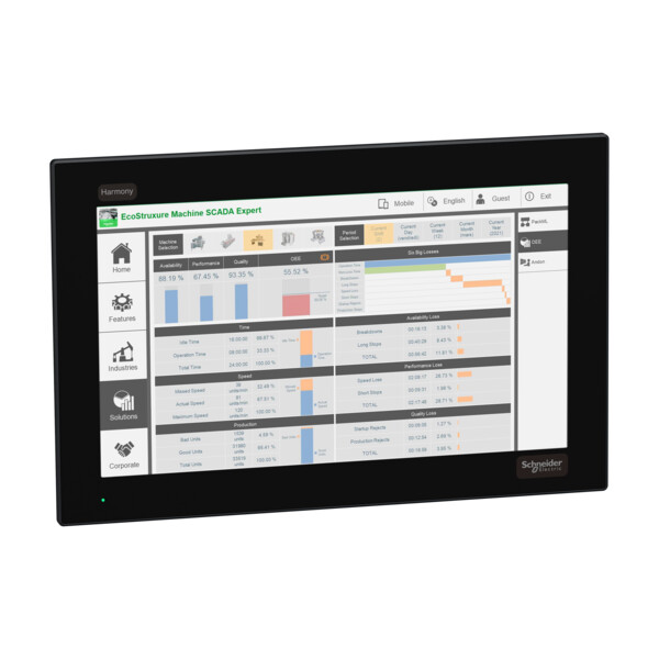 Harmony fp6 - moniteur ecran plat, 15pw fwxga, dalle capacitive, dvi, 24vdc - Schneider Electric - HMIFP6700WCD