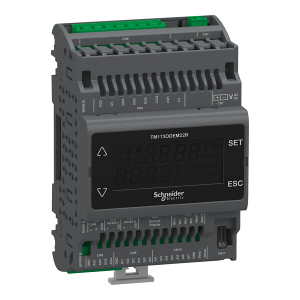 Contrôleurs logiques tm173 optimized, avec afficheur, 2 modbus rs-485 ports, 22 - Schneider Electric - TM173ODEM22R