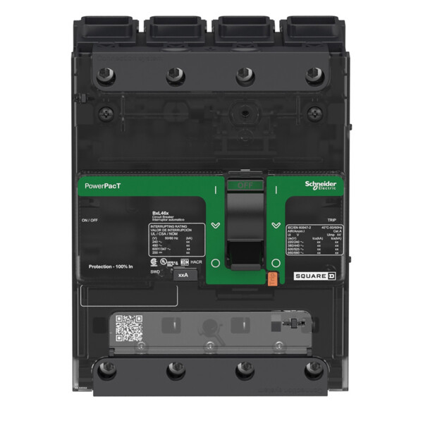 Powerpact b - disjoncteur bd - 18ka 600y/347v - tm100d - 4p - cosse - Schneider Electric - BDF46100