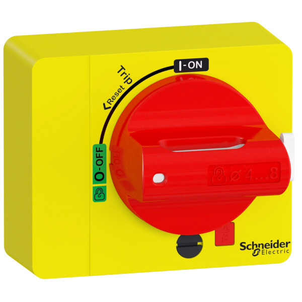Tesys gv - poignée rouge rotative ip40 - on/off/trip - montage direct sur gv4 - Schneider Electric - GV4ADN02