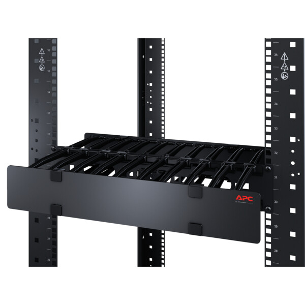 Passe-câbles horizontal - 2u - 15 cm de profondeur - à un seul côté avec capot - Schneider Electric - AR8606