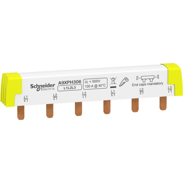 Acti9 ic60 - peigne de raccordement à dents - 3p - 100a - 6 modules de 18mm - Schneider Electric - A9XPH306