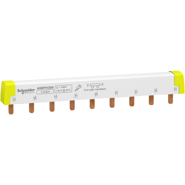 Acti9 ic60 - peigne de raccordement à dents - 3p - 100a - 9 modules de 18mm - Schneider Electric - A9XPH309