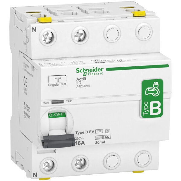 Acti9 - interrupteur différentiel - 2p - 16a - 30ma - type b - si - ev - 230v - Schneider Electric - A9Z51216