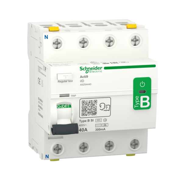Acti9 - interrupteur différentiel - 4p - 40a - 300ma - type b - si - 400v - Schneider Electric - A9Z64440