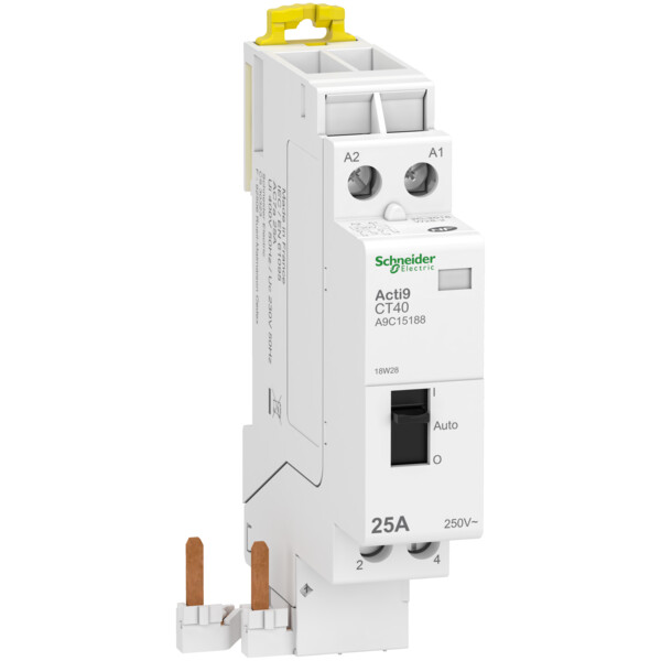 Contacteur à selecteur 2P 25A Acti9 idt40 CT raccord rapide contact 2f 230v - Schneider Electric - A9C15188
