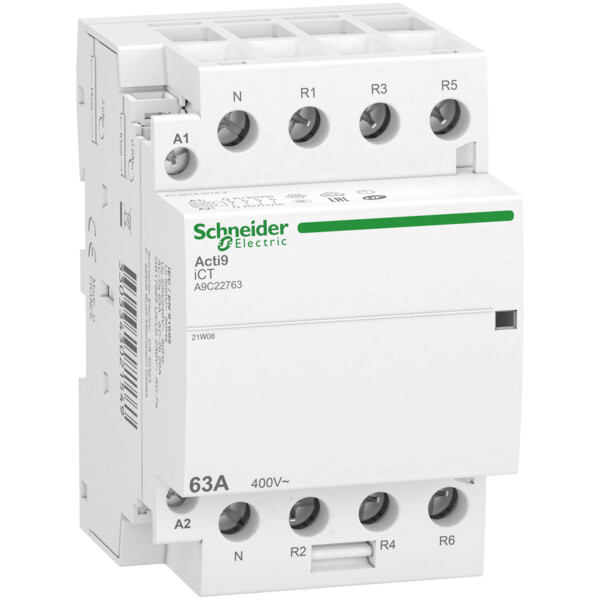 Acti9 idt40 ct - contacteur tête de groupe - 63a 3p+n 4nf 230/240vac 50hz - Schneider Electric - A9C22763