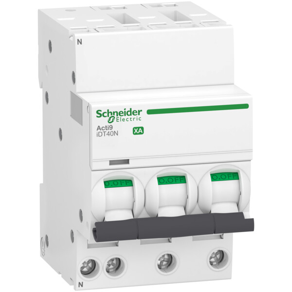Acti9 idt40n xa - disjoncteur modulaire - auto/vis 3p+n c 10a 6000a/10ka - Schneider Electric - A9PA4710