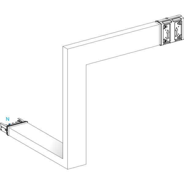 Canalis ksa - coude multiple 250a - vers bas & droite - 3 côtés ajust. 250-750mm - Schneider Electric - KSA250DMBK43A