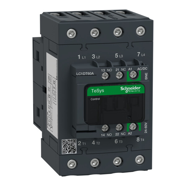 Tesys d green - contacteur 4p (4no) 66a - 24/60vca/cc - basse conso - vis - Schneider Electric - LC1DT60ABNE