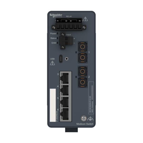 Modicon switch administré - 4 ports cuivre & 2 ports fibre monomode - Schneider Electric - MCSESM063F2CS0