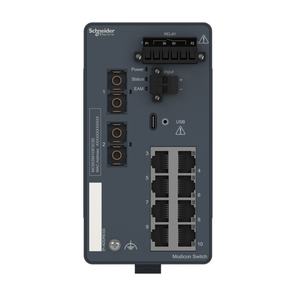 Modicon switch administré - 8 ports cuivre & 2 ports fibre monomode - Schneider Electric - MCSESM103F2CS0