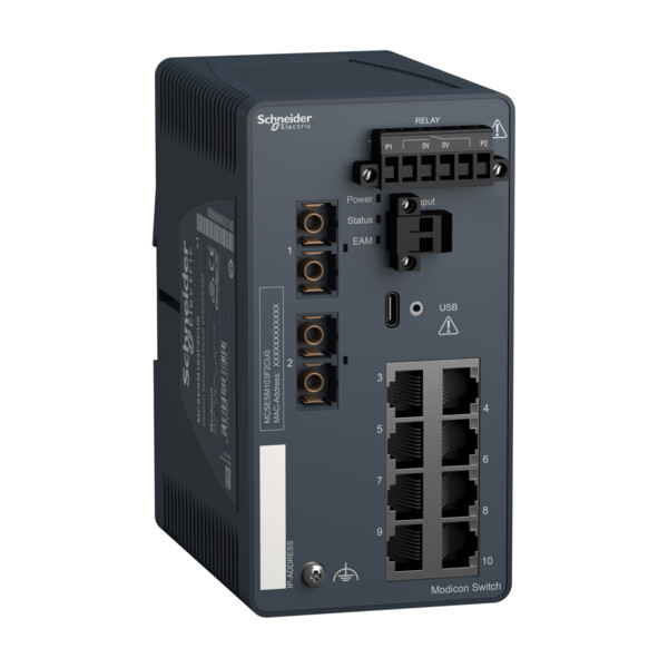 Modicon switch administré - 8 ports cuivre & 2 ports fibre multimode - Schneider Electric - MCSESM103F2CU0