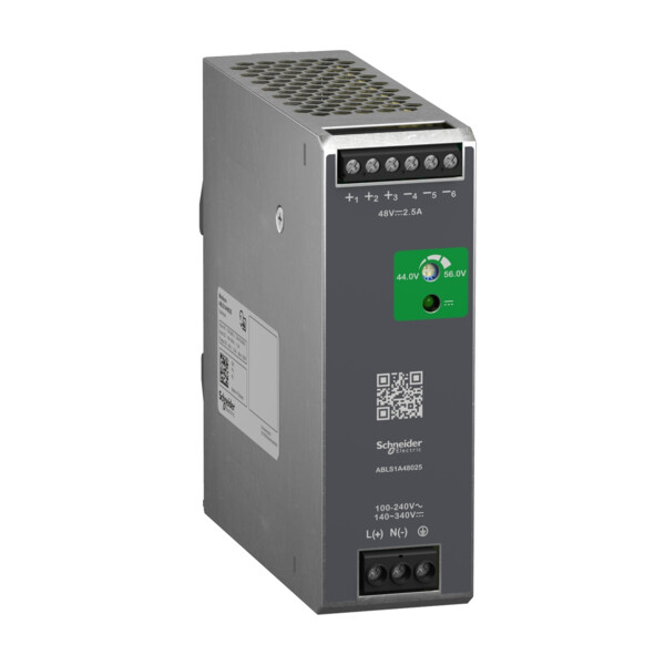 Modicon abl - alimentation à découpage - 2,5a - 100à240vca mono/biphasé - 48vcc - Schneider Electric - ABLS1A48025