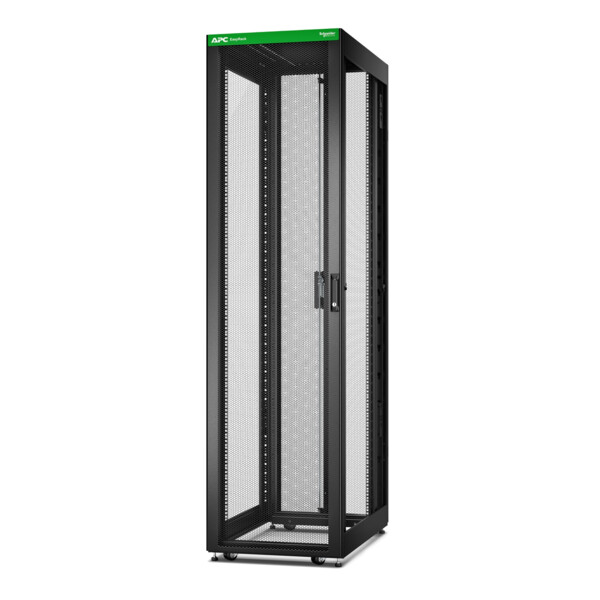 Baie easyrack 600mm/48u/1000mm avec toit, sans panneau latéral, roulettes, noir - Schneider Electric - ER6800
