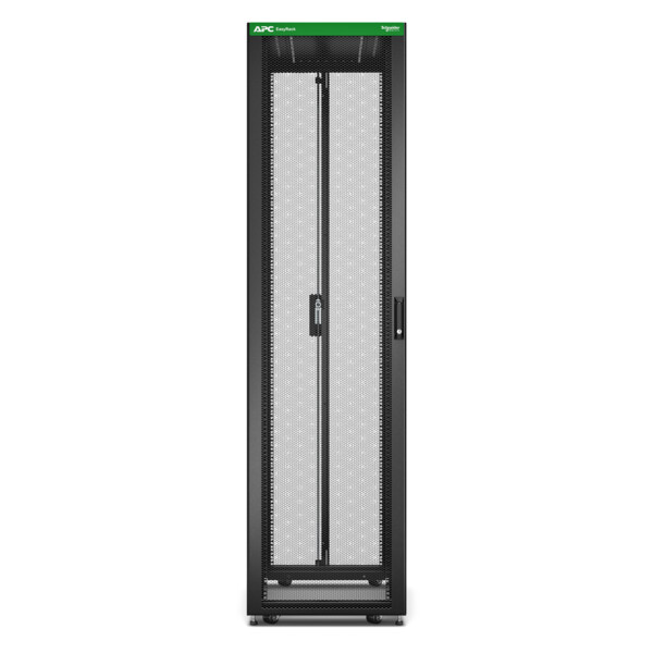 Baie easyrack 600mm/48u/1000mm avec toit, sans panneau latéral, roulettes, noir - Schneider Electric - ER6800