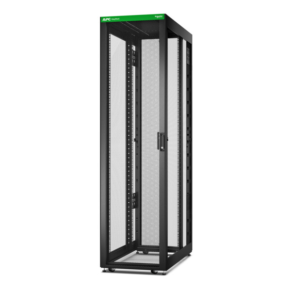 Baie easyrack 600mm/48u/1200mm avec toit, sans panneau latéral, roulettes, noir - Schneider Electric - ER6820