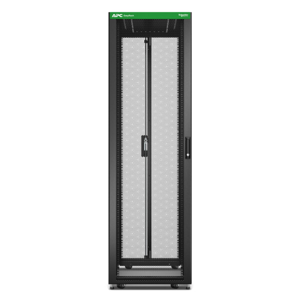Baie easyrack 600mm/48u/1200mm avec toit, sans panneau latéral, roulettes, noir - Schneider Electric - ER6820