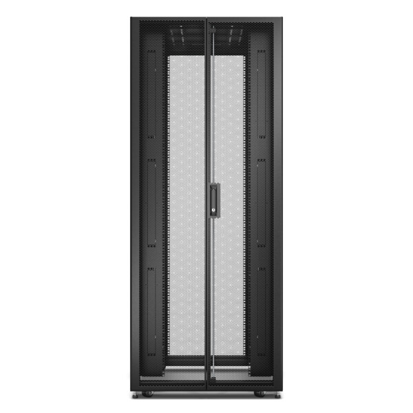 Baie easyrack 800mm/42u/1200mm avec toit, sans panneau latéral, roulettes, noir - Schneider Electric - ER8220