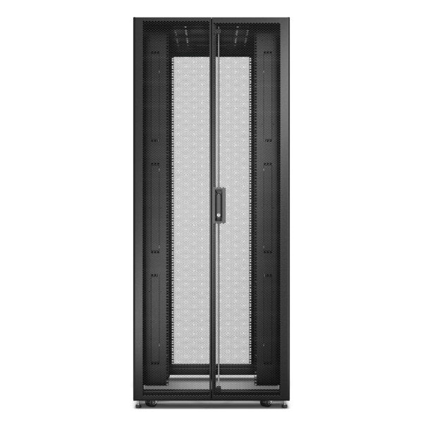 Baie easyrack 800mm/42u/1200mm avec toit, sans panneau latéral, roulettes, noir - Schneider Electric - ER8220