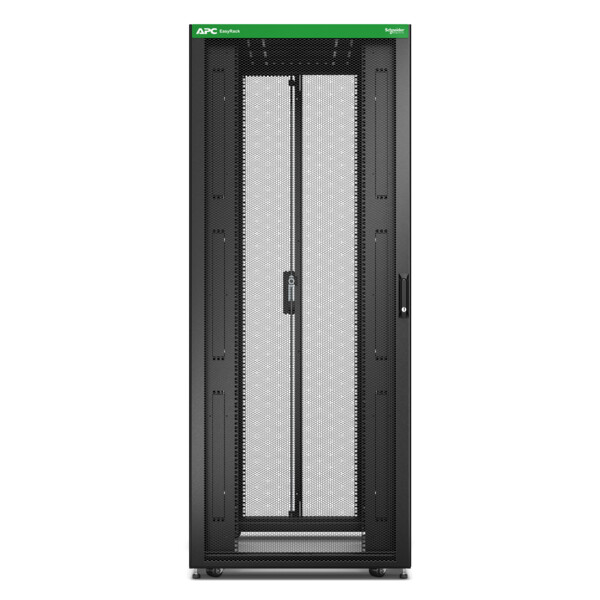 Baie easyrack 800mm/42u/1200mm avec toit, sans panneau latéral, roulettes, noir - Schneider Electric - ER8220