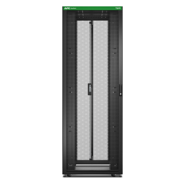 Baie easyrack 800mm/48u/1000mm avec toit, sans panneau latéral, roulettes, noir - Schneider Electric - ER8800