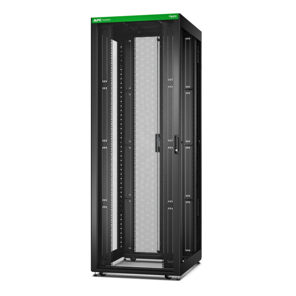 Baie easyrack 800mm/48u/1000mm avec toit, sans panneau latéral, roulettes, noir - Schneider Electric - ER8800