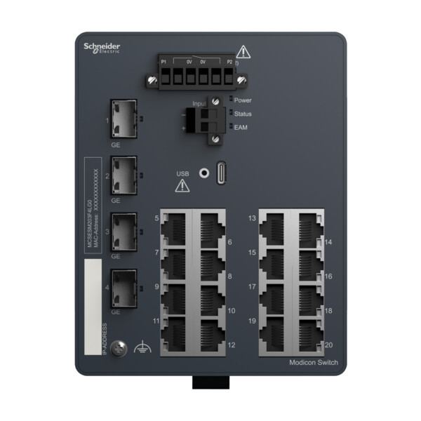 Modicon managed switch 16tx/4ge-sfp - Schneider Electric - MCSESM203F4LG0