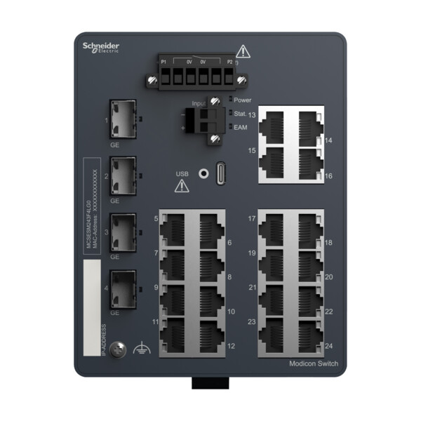 Modicon managed switch 20tx/4ge-sfp - Schneider Electric - MCSESM243F4LG0