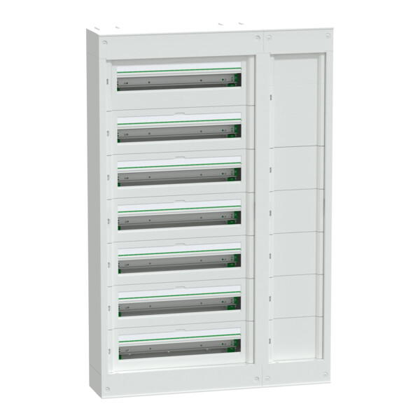 Prismaset s - coffret saillie plastique & métal 7 rangées 24 modules + gaine - Schneider Electric - LVSSD724