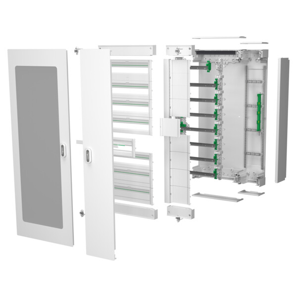 Prismaset s - coffret saillie plastique & métal 7 rangées 24 modules + gaine - Schneider Electric - LVSSD724