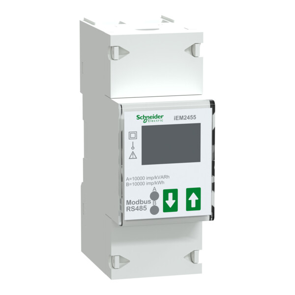 Compteur d'énergie monophasé 100A Schneider Acti9 iEM Modbus MID - Schneider Electric - A9MEM2455