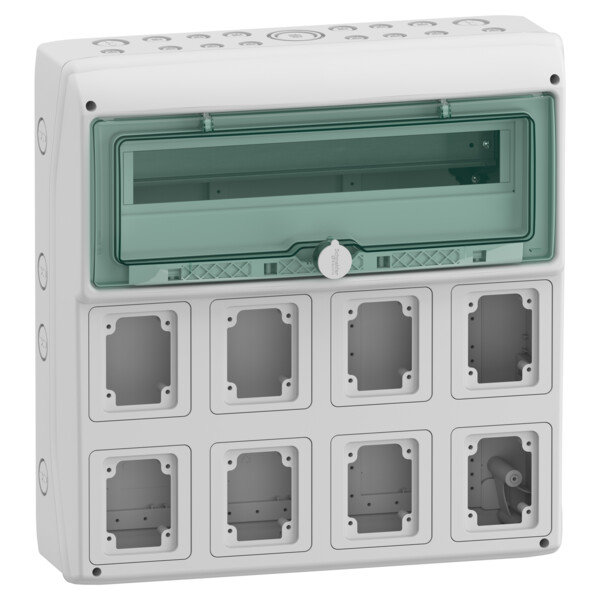 Mureva coffret pour prises iec 448x460mm 18+1 modules x 8 ouvertures 90x100mm - Schneider Electric - 13157M