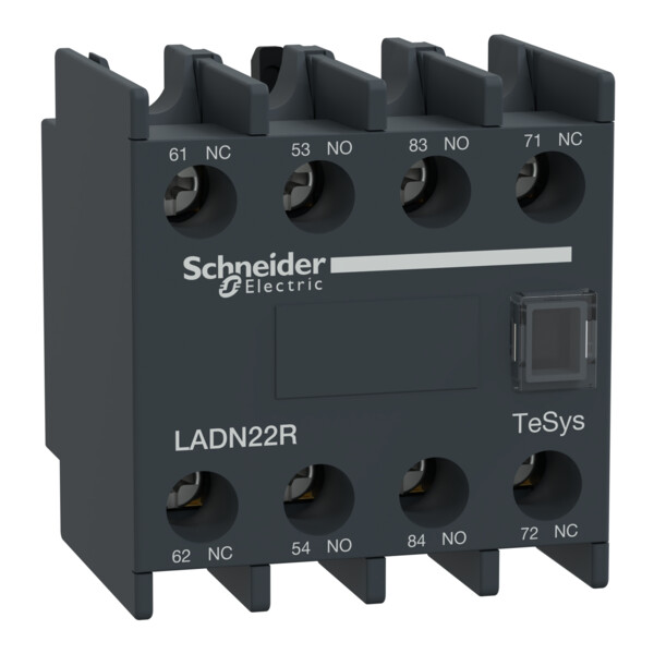 Tesys d - bloc contacts aux frontaux - 2f+2o - bornes vis-étriers - 17v/1ma - Schneider Electric - LADN22R