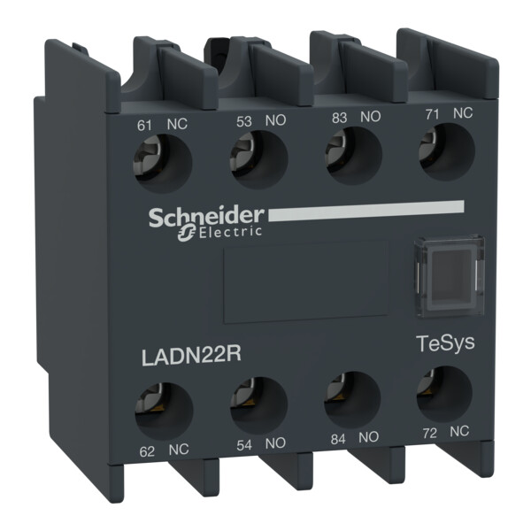 Tesys d - bloc contacts aux frontaux - 2f+2o - bornes vis-étriers - 17v/1ma - Schneider Electric - LADN22R