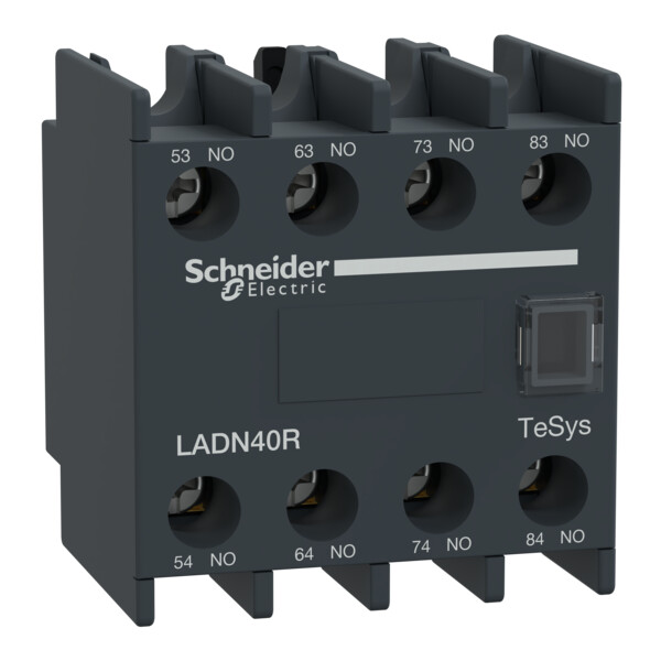 Tesys d - bloc contacts aux frontaux - 4f - bornes vis-étriers - 17v/1ma - Schneider Electric - LADN40R