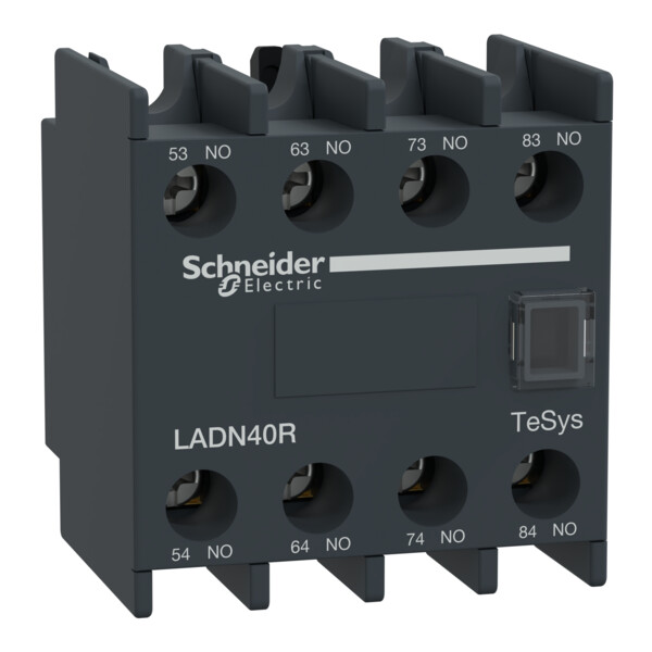 Tesys d - bloc contacts aux frontaux - 4f - bornes vis-étriers - 17v/1ma - Schneider Electric - LADN40R