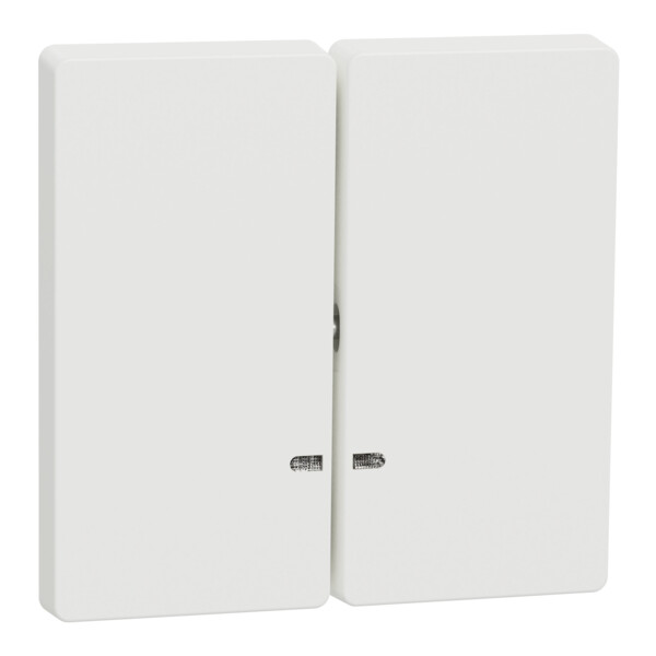 D-life - enjoliveur pour commande double avec voyant - blanc nordic mat - Schneider Electric - MTN3420-6037