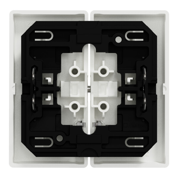 D-life - enjoliveur pour commande double avec voyant - blanc nordic mat - Schneider Electric - MTN3420-6037