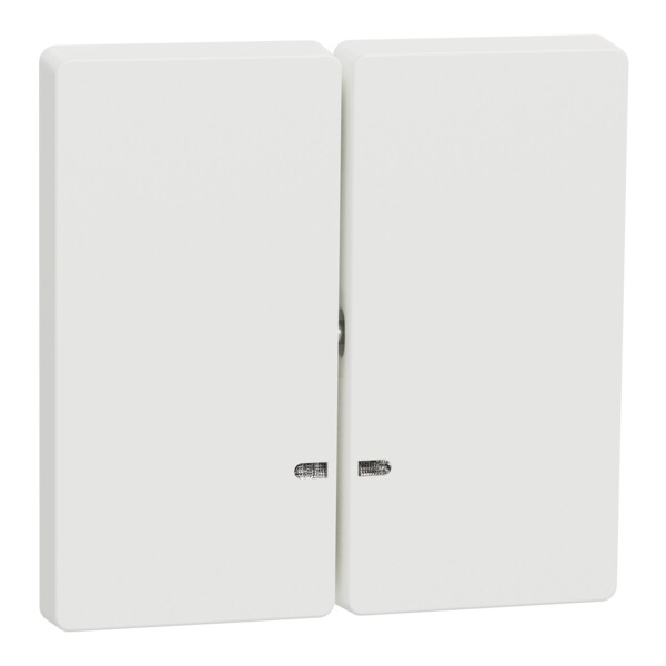 D-life - enjoliveur pour commande double avec voyant - blanc nordic mat - Schneider Electric - MTN3420-6037