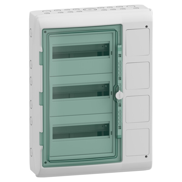 Mureva coffret polyvalent 448x610mm 3 rangées 12 modules 4 ouvertures 90x100mm - Schneider Electric - 13972M