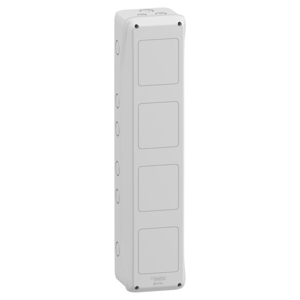 Mureva coffret pour prise 138x610mm 4 ouvertures pour socle de prises 90x100mm - Schneider Electric - 13974M