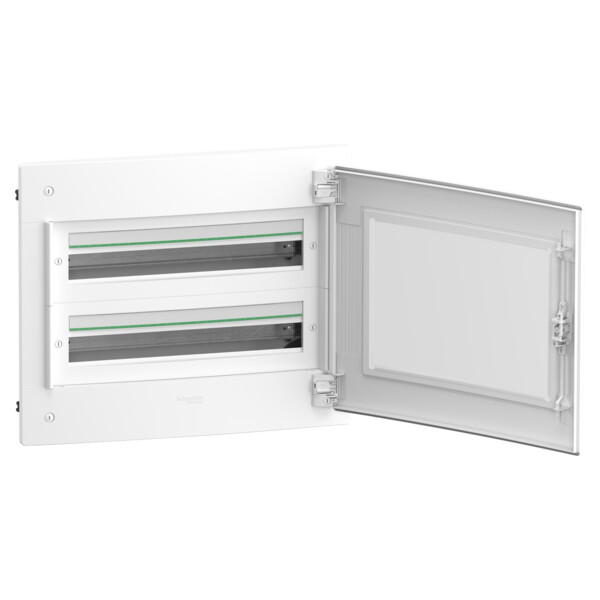 Prismaset xs - coffret plastique encastré 2 rang. 24 modules - avec porte transp - Schneider Electric - LVSXH224
